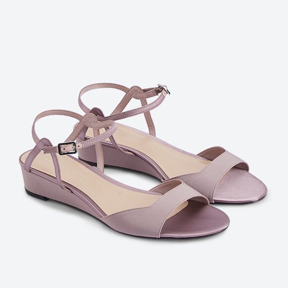 Charles & Keith Beige Low-Wedge Sandals - New - Picture 1 of 5